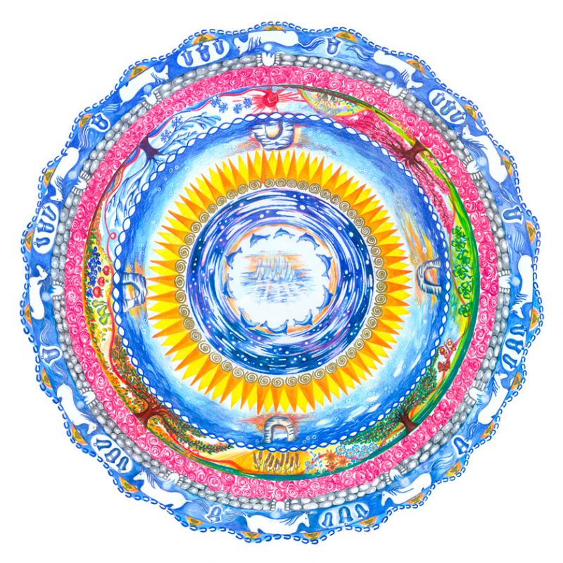 Mandala Poznej svůj cíl - deska (Ø70cm)