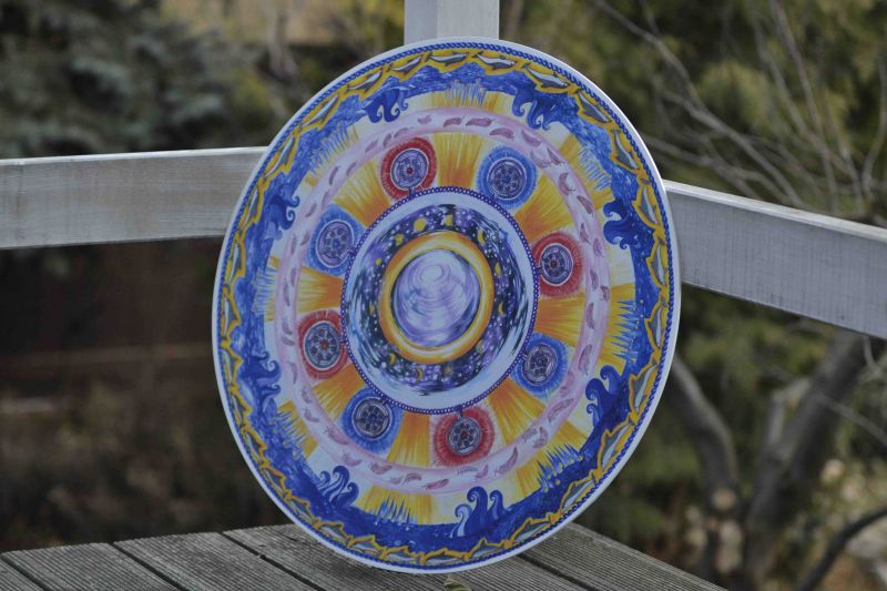 Mandala Kouzelnická - "přací" - deska (Ø70cm)