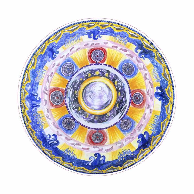 Mandala Kouzelnická - "přací" - deska (Ø50cm)