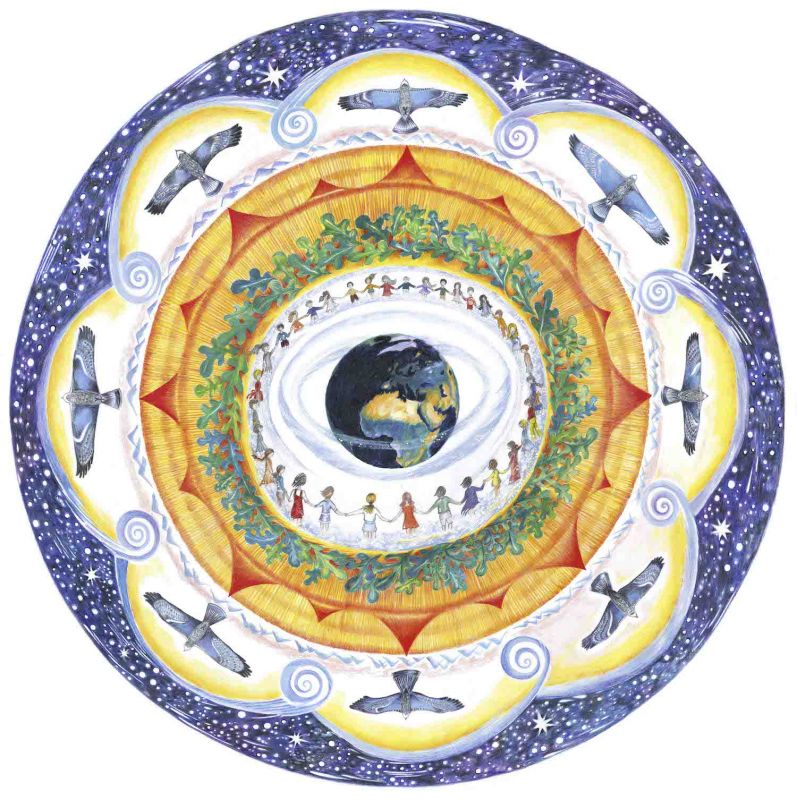 Mandala Nová Země - deska (Ø70cm)